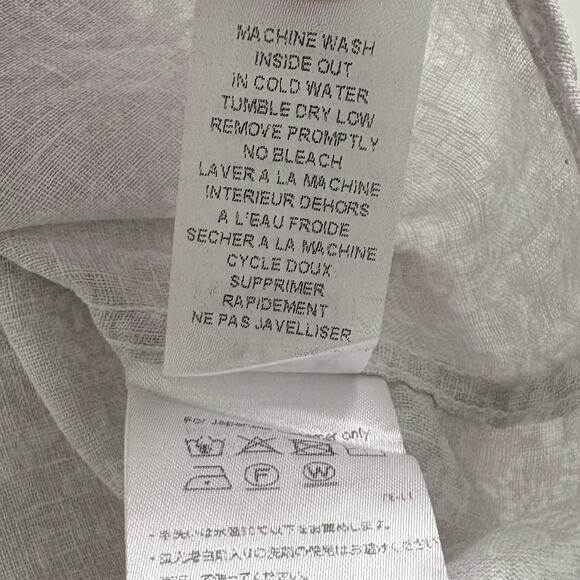 Frank & Eileen Linen Floral Eileen Button Down Shirt Small Neutral Lagenlook - Picture 10 of 12